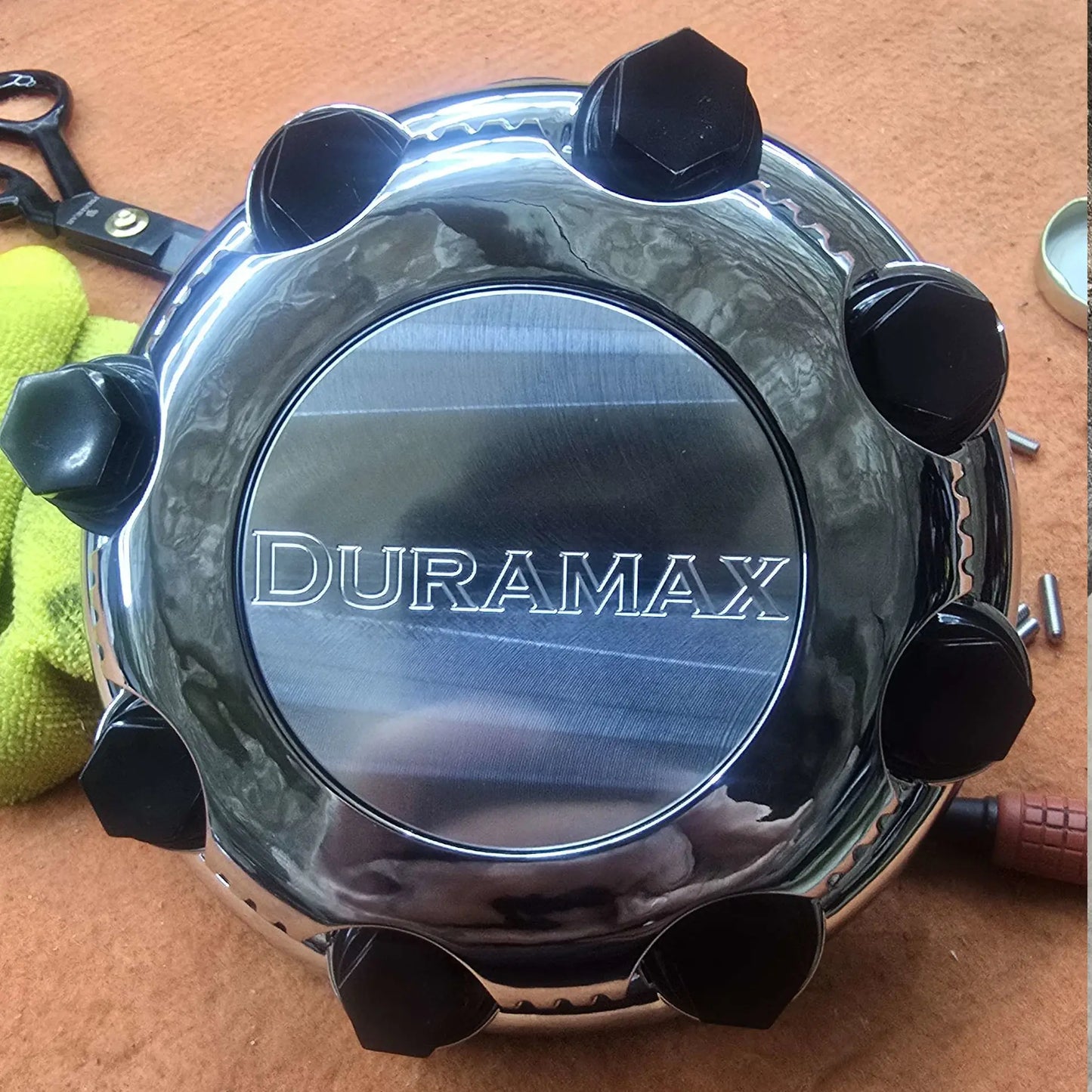 Chevy Duramax 8 Lug Billet Center Cap Inserts set