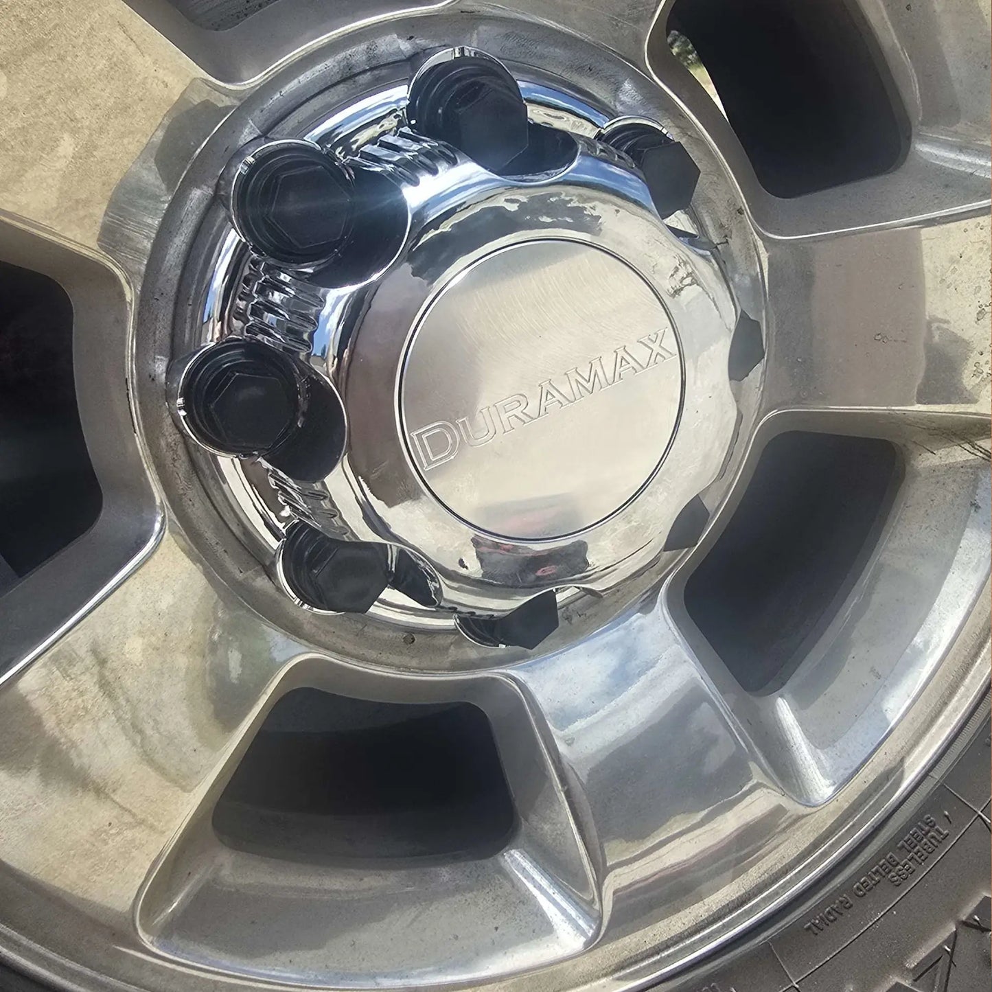 Chevy Duramax 8 Lug Billet Center Cap Inserts set