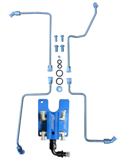99.5-03 7.3L CNC Fab 4-Line Feed Valley Mount Fuel Line Kit - 42201X