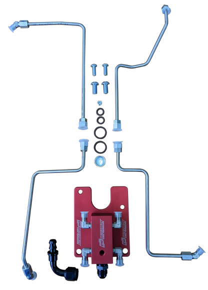 99.5-03 7.3L CNC Fab 4-Line Feed Valley Mount Fuel Line Kit - 42201X