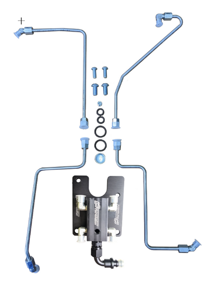 94.5-98.5 7.3L CNC Fab 4-Line Feed Valley Mount Fuel Line Kit - 42201X