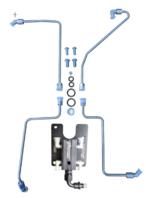 94.5-98.5 7.3L CNC Fab 4-Line Feed Valley Mount Fuel Line Kit - 42201X