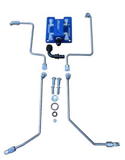 94.5-03 7.3L CNC Fab T4 Turbo 4-Line Feed Valley Mount Fuel Line Kit - 42201X