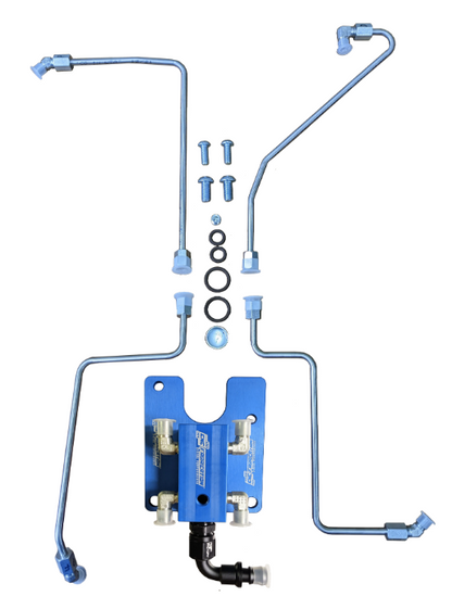 94.5-98.5 7.3L CNC Fab 4-Line Feed Valley Mount Fuel Line Kit - 42201X