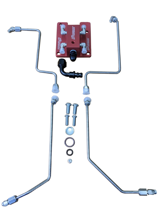 94.5-03 7.3L CNC Fab T4 Turbo 4-Line Feed Valley Mount Fuel Line Kit - 42201X
